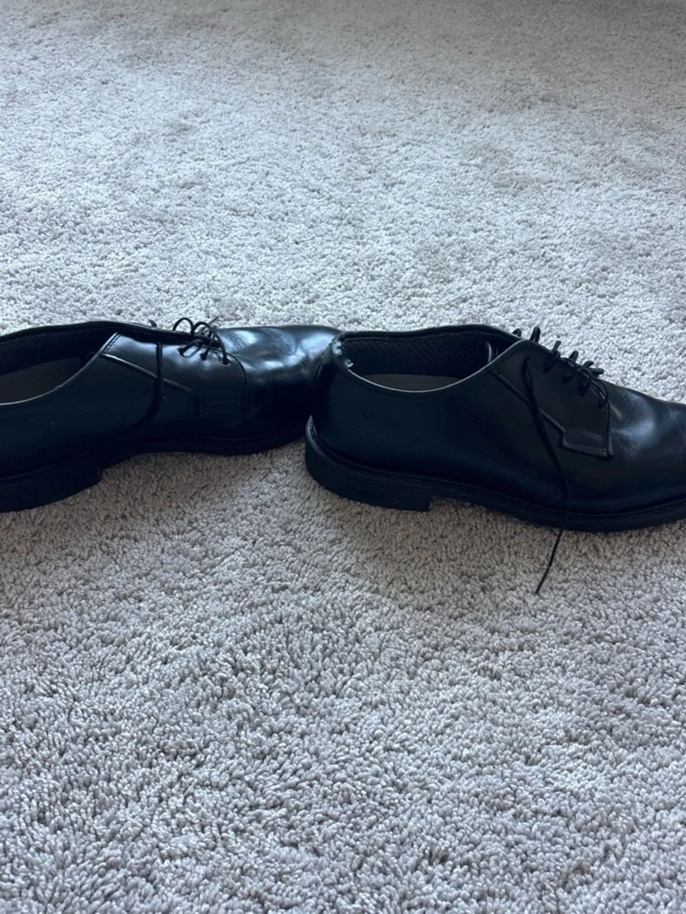 Men's Black Leather Derby Dress Shoes - Classic Lace-Up